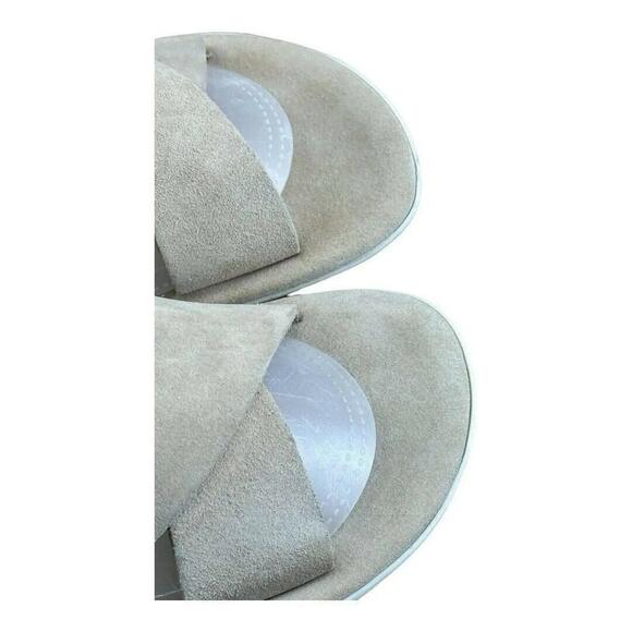 FRATELLI VANNI Slide Sandals Men  size 8.5-9 suede  beige